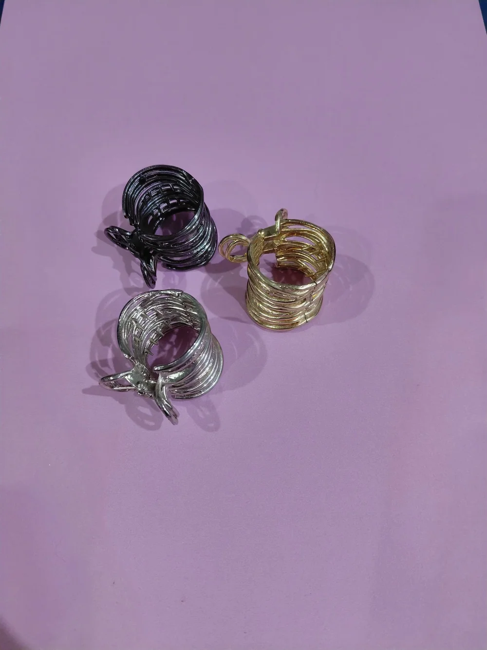 Metal Coil Hair Cuffs - Gold, Silver, Black